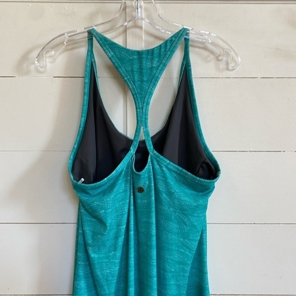 PrAna Opal Dress Racerback A-line w/Shelf Bra UPF Aquamarine Teal Size Large - Picture 3 of 14